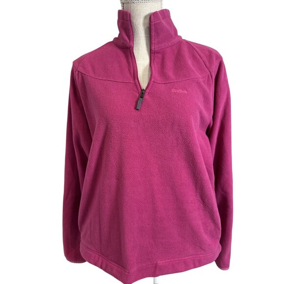 Reebok Womens Fleece Pullover High Collard Top Size L Pink - Picture 1 of 11